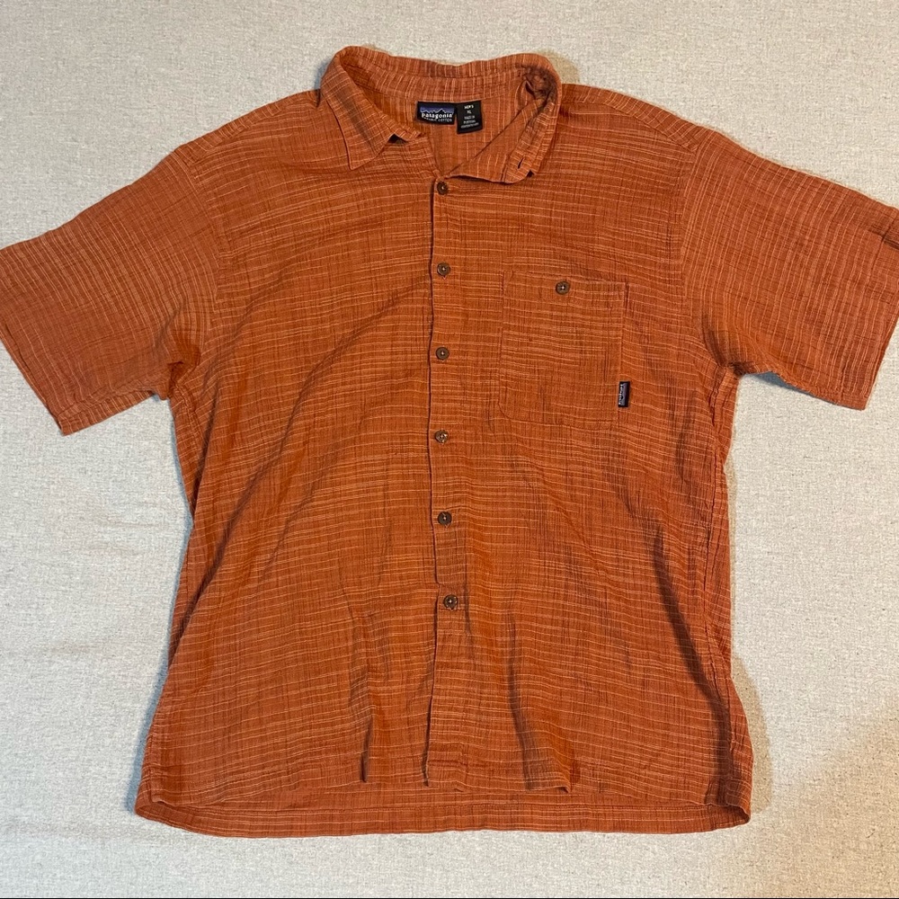 Patagonia Casual Orange Button-Down Shirt